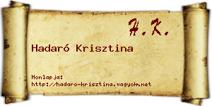 Hadaró Krisztina névjegykártya